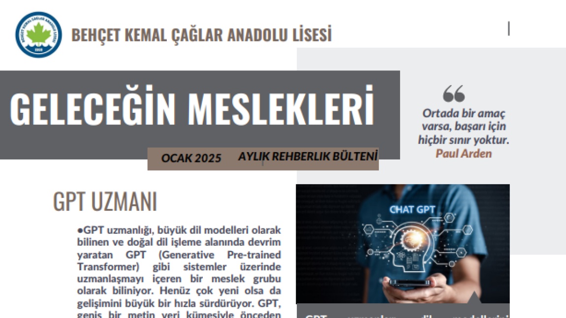 OCAK AYI REHBERLİK BÜLTENİ